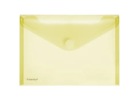 Enveloptas Foldersys A5 dwars PP transp geel A5 Velcro Envelop Geel