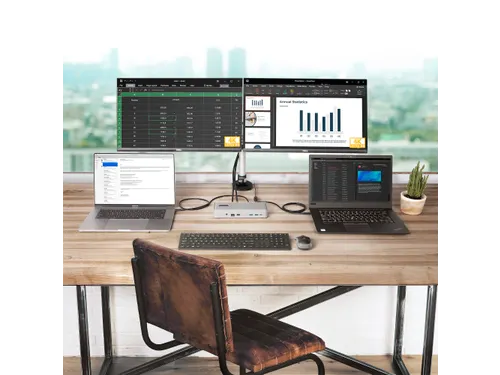 Dual-laptop USB-C KVM docking station dual 4K 60Hz DisplayPort dock