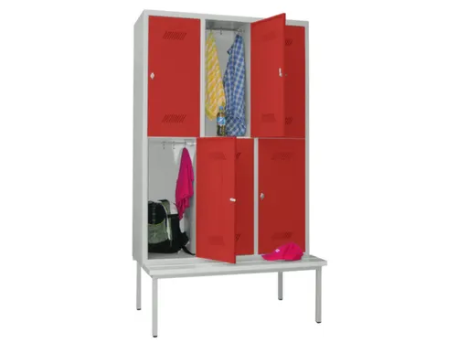 banklocker,dubbeldeks,HxBxD 2150x1200x800mm,RAL7035,front RAL3000