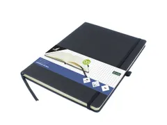 Carnet Kangaro A4 carreaux 5mm PU HC noir