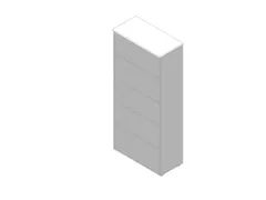 kantoorstelling HxBxD 2000x900x450mm 5 OH 4xhouten vloer aluminium wit