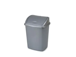 Afvalbak met Swing deksel 15 liter grijs - 1
