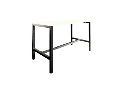 Domino Basic statafel 140x80cm 110cm Krijtwit 25mm Zwart