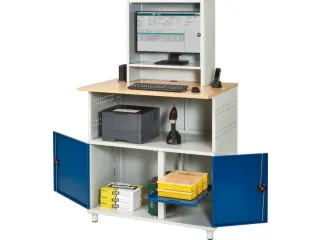 pc-kast,HxBxD 1810x1100x800mm,monitorvak,stopcontactdoos,romp RAL7035 - 4