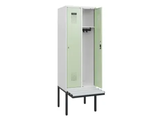 locker met bank,HxBxD 1950x600x815mm,2vak,vak B 300mm,cilinderslot - 1