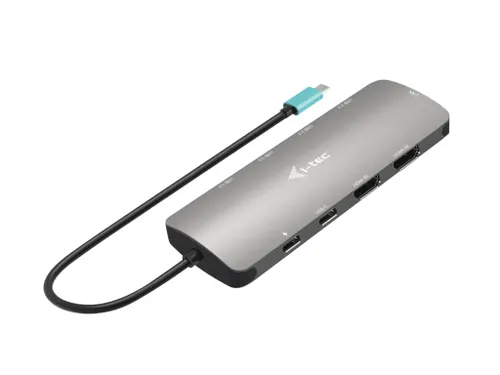 USB-C Metal Nano 2x Display Docking Station with PD 100 W + Charger 10