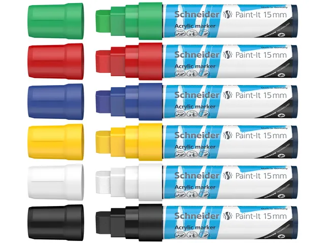 Marqueur acryl Schneider Paint-It 330 15mm étui 6pces.