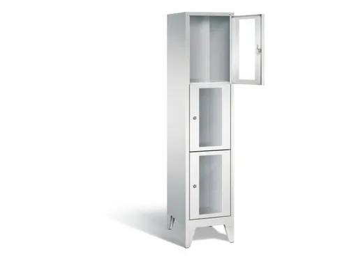 lockerkast 1850x420x500mm 1x3 vakken Cilinderslot Poten, RAL7035