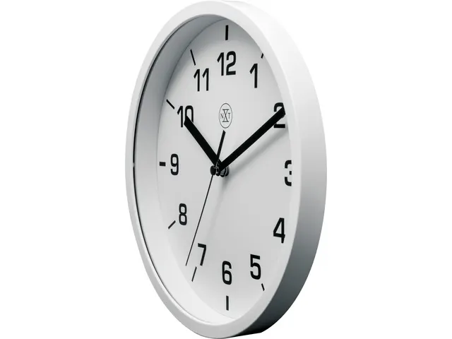 wandklok NXT diameter 20cm kunststof wit, witte wijzerplaat