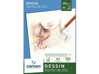 Tekenpapier Canson Graduate Drawing 30vel 160gr A4 helderwit - 2