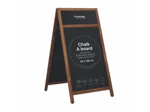 Europel Krijtstoepbord met Topbord 660 x 1280 mm Natural