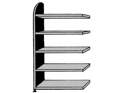 Basisveld H 1900x1000x325mm 5legborden 1zijpaneel Met Achterwand Wit