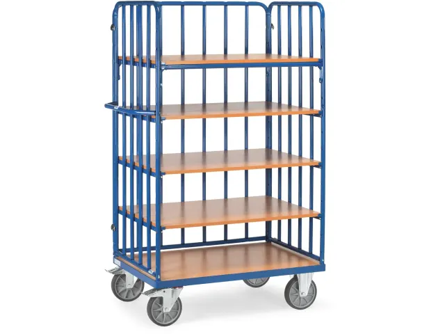 Etagewagens 8353-1 5 Etages Hout 600kg 1200x800mm Ral5007