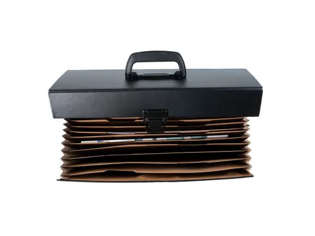 Sorteermap m/handvat 20 vak zwart