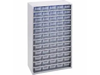 Magazijnkast,HxBxD 565x300x140mm,60lade(n),laden transparant - 2