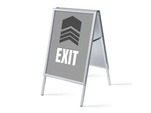 Stoepbord A1 complete set met print "EXIT" Grijs