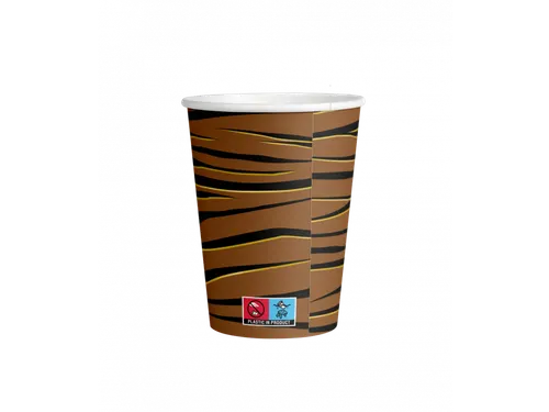 Wegwerp bekers Papier Cups Tiger Safari 8 stuks