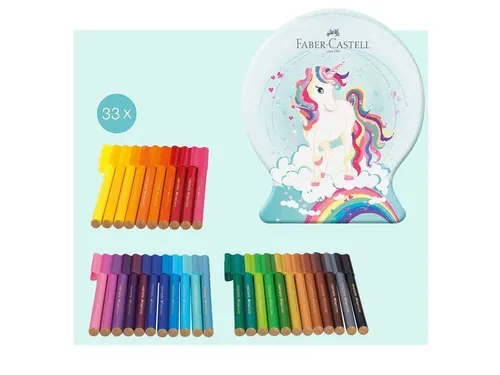 Viltstift Faber-Castell Connector Snow globe Unicorn 33 stuks assorti