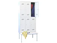 banklocker,dubbeldeks,HxBxD 2150x900x800mm,RAL7035,front RAL7035