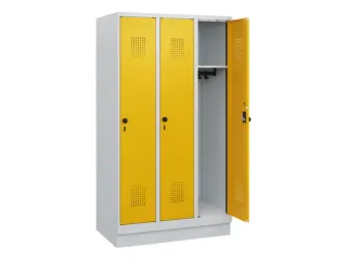 schoollocker,HxBxD 1630x900x500mm,3vak,vak B 300mm,draaigrendel,sokkel - 1