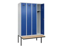 locker met bank,HxBxD 2120x1200x815mm,4vak,vak B 300mm,cilinderslot