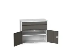 ladekast HxBxD 900x1050x550mm 2laden 2deuren RAL7035 front RAL7016