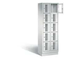 Lockerkast 1800x610x500mm 2x5 vakken Cilinderslot, Sokkel, RAL7035