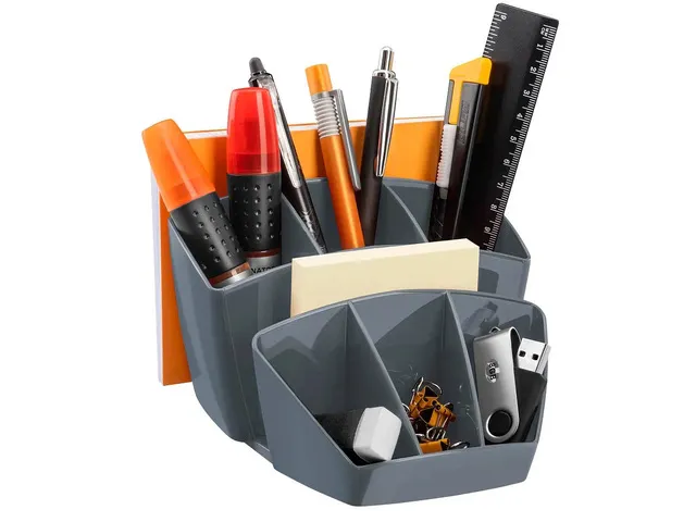 Pennenbak CEP Mineral 8-vaks plastic grijs