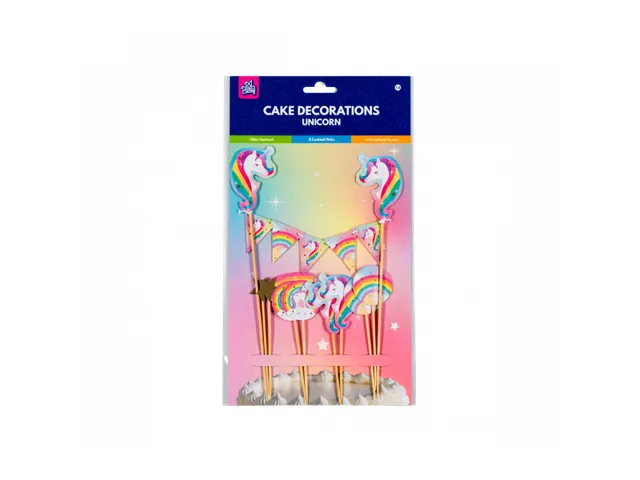 Cake decoratie Unicorn 9 stuks