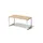bureau,HxBxD 740x1600x800mm,blad esdoorn,sledeframe verkeerswit