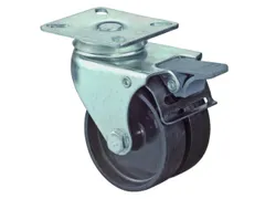 Dubbel Zwenkwiel Met Rem Draagvermogen 100Kg Kunststof Banden/velg