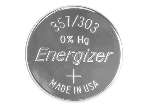 Knoopcel 357/303, Op Blister