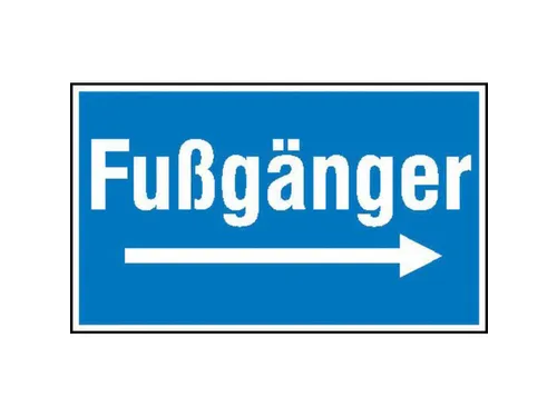 aanwijzingsbord,Voetgangers (met richtingspijl naar rechts)