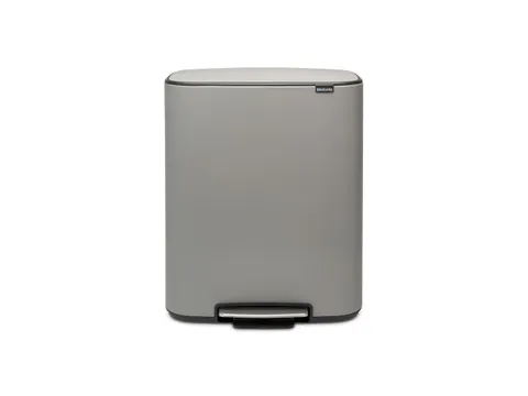 Afvalbak Bo Pedaalemmer Mat Staal 2x30 Liter Mineral Concrete Grijs