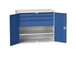 universele kast,HxBxD 1000x1300x550mm,1xStalen bodem,3lade(n)