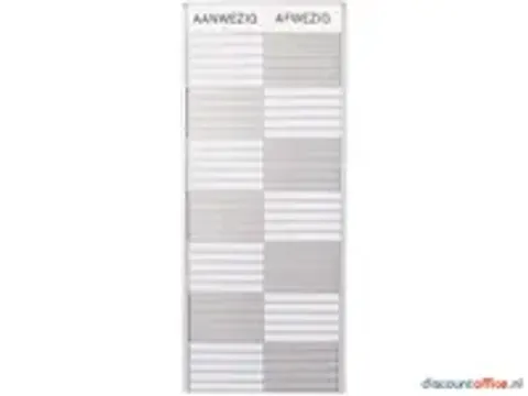 OUTLET In-uit Bord 35 Namen Aluminium Aan/afwezigheidsbord Wit