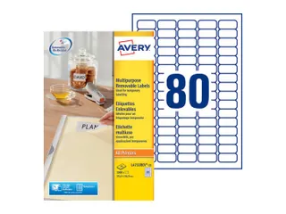 Etiket Avery L4732 Rev-25 35.6X16.9Mm Afneembaar Wit 2000 Stuk - 1