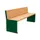 zitbank,B 1800mm,3latten,hout-zitting licht eikenhout,zitting H 450mm