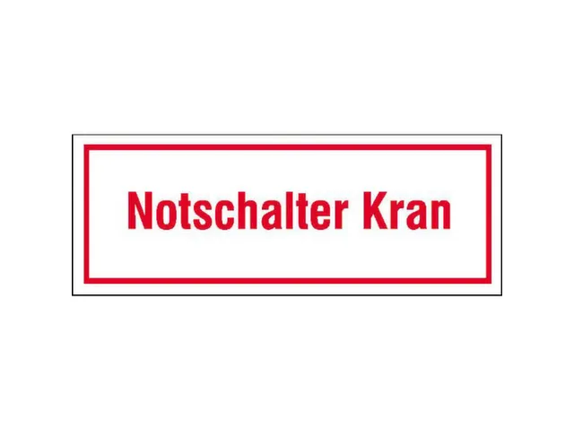 aanwijzingsbord,Noodschakelaar kraan,PVC,rood/wit,om te verlijmen