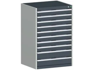 ladekast HxBxD 1200x800x750mm 10laden RAL7035 front RAL7016 - 1