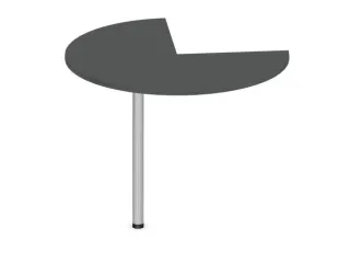 aanbouwtafel,i.h.v.,HxØ 720-840x1000mm,driekwartrond,MS-donkergrijs - 1