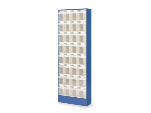 Transparante Magazijnbakken 32Bakken Abs-Kunststof Corpus Ral5010