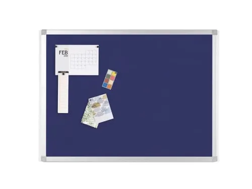 Textielbord Met Aluminium Frame 90x60Cm Blauw Vilt