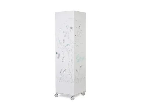 Whiteboard Rocada Skincube 55x55x200cm mobiel wit met 4 zijden