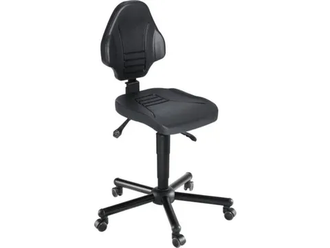 Werkplaatsstoel,standaardzitting zwart,PU-schuim