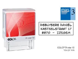 Tekststempel Colop Printer 10 +bon 3regels 27x10mm zwart