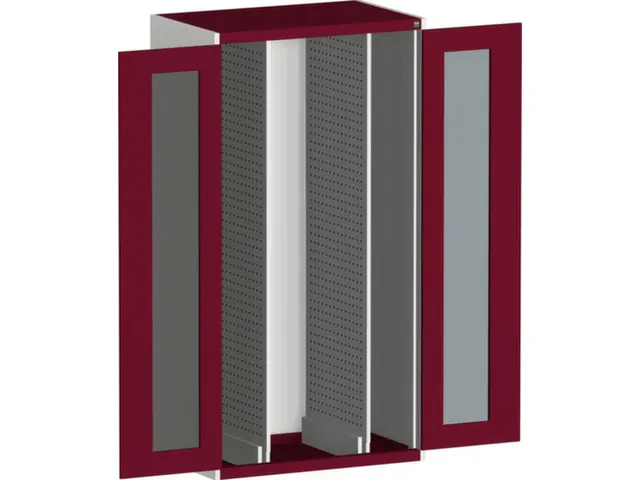 verticale kast,HxBxD 2000x1050x650mm,vensterdeur,2uittrekwanden