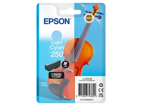 Inktcartridge Epson 250 T16N54 licht blauw