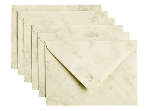 Envelop Papicolor C6 114x162mm Marble Ivoor Gegomd