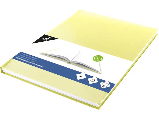 Dummyboek Kangaro A4 geel pastel hard cover 80 blad blanco 100 grams